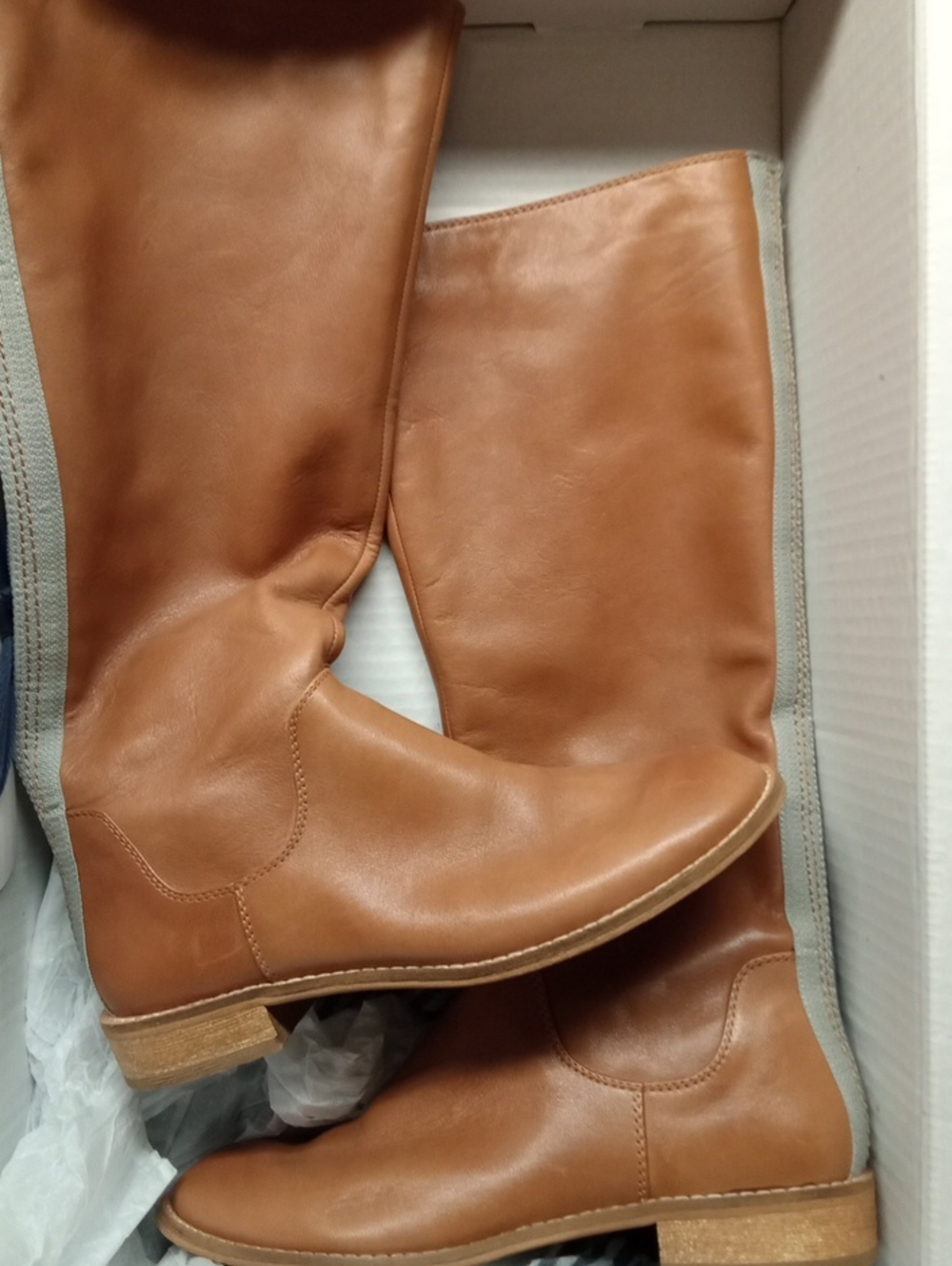 Splendid Tan Leather Mid-Calf Riding Boots